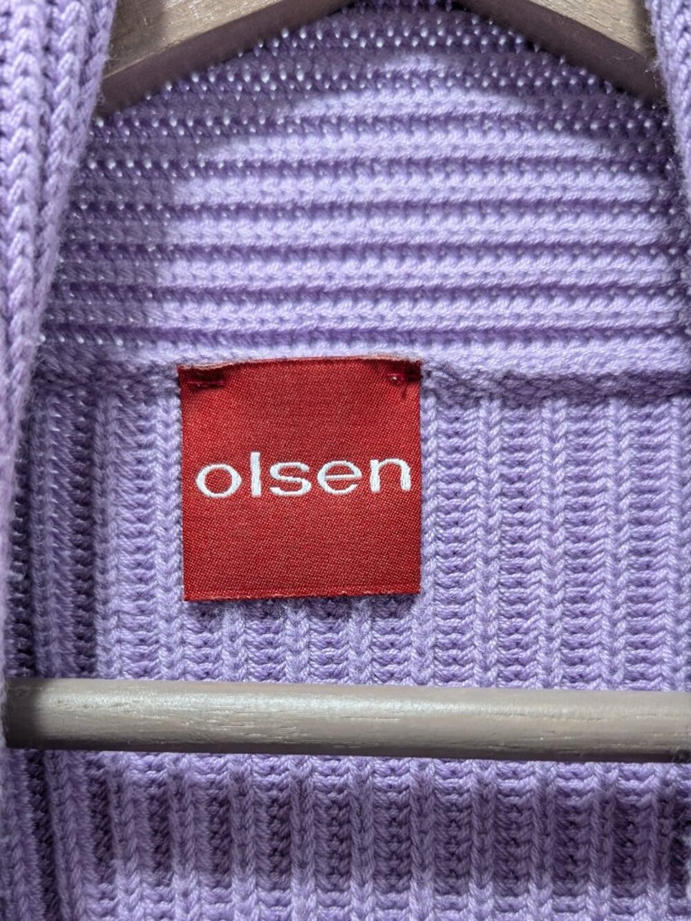 Olsen Purple Ribbed Knit Cardigan Size 8 - Picture 6 of 7